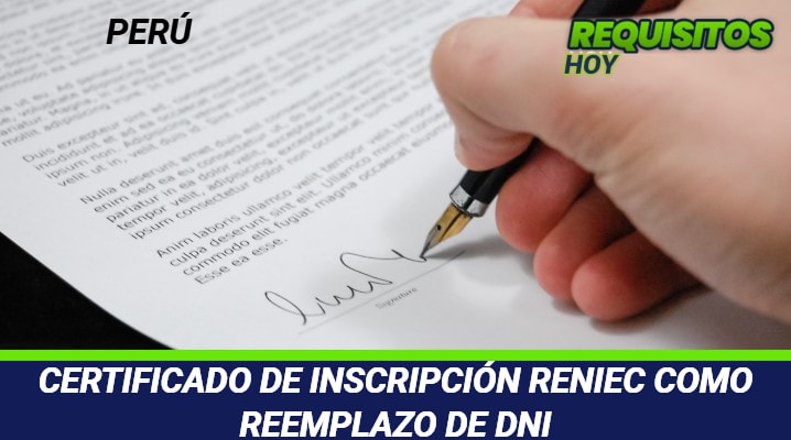 Certificado de Inscripción Reniec 