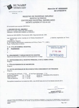 certificado registral