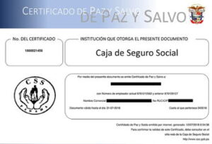 Certficado cuotas del seguro social certificado