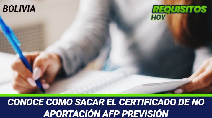 Certificado de No Aportación AFP Previsión 