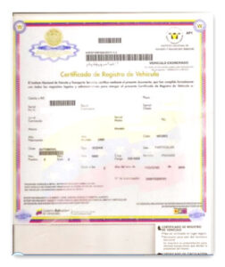 Certificado de registro de vehiculo conclusion