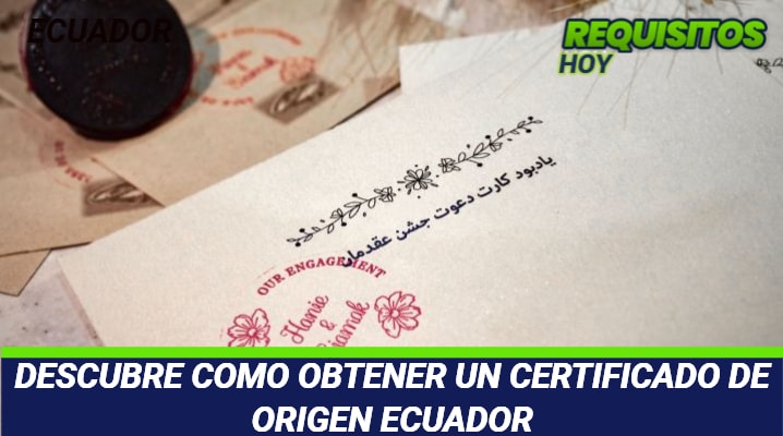 Certificado de origen Ecuador 			 			