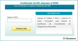Cual es el certificad de no adeudar iess