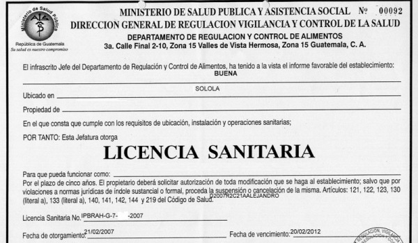 Requisitos para licencia sanitaria en Guatemala