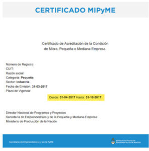 Conclusion certificado Pyme