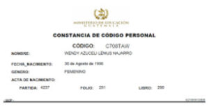 Cual es el codigo de estudiante