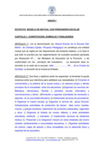 Modelo del estatuto mutual