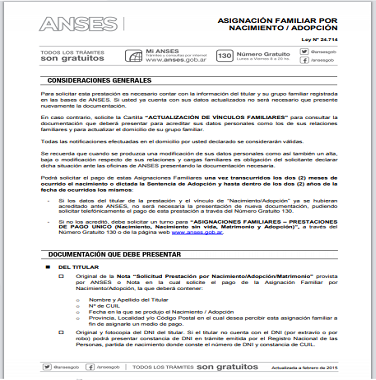 Asignación Familiar Por Nacimiento/Adopción: